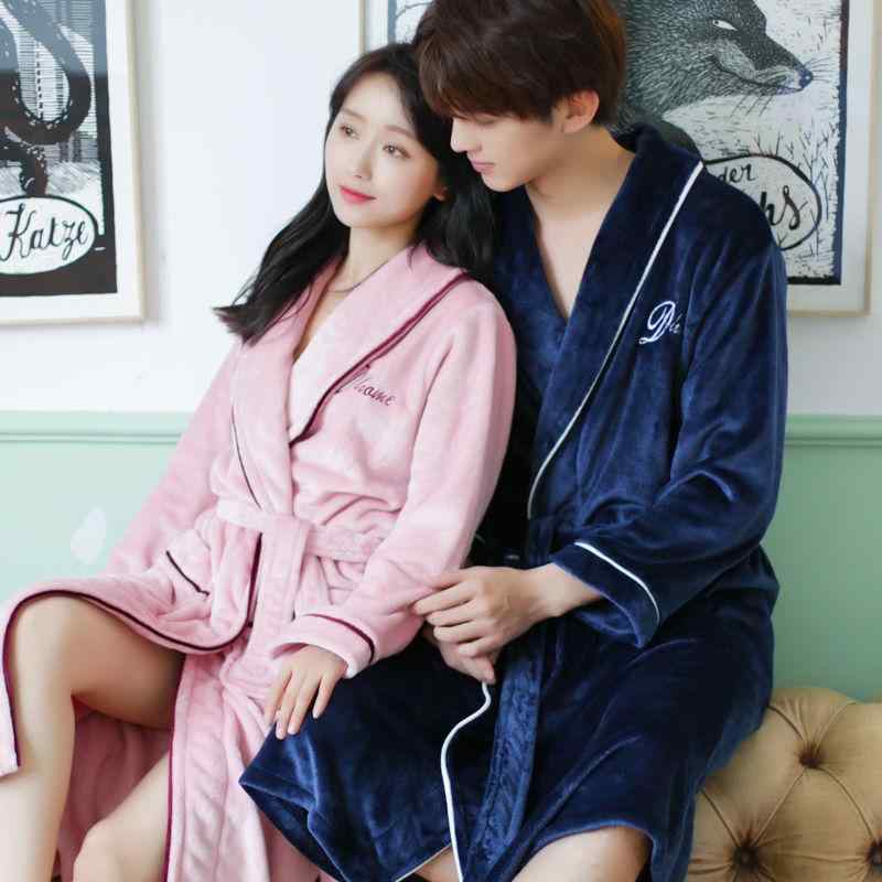 バスローブ カップル ペア 男女兼用 レディース 女性用 メンズ 男性用 ナイトガウン パジャマ ガウン ..