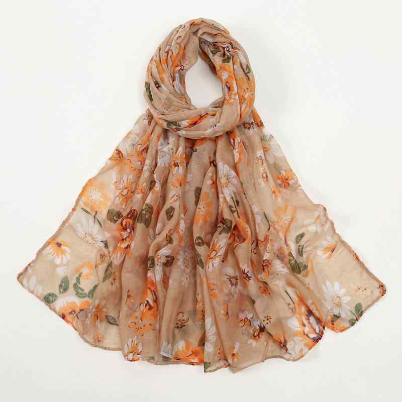 ショール レディース 女性用 欧米トレンド ボタニカル 花柄 プリント バリ紗 シアー素材 通気性 大判 ストール 春夏 日よけ 冷房対策 上品 エレガント 普段使い お出かけ ブラック ネイビー グレー ワインレッド ブラウン カーキ(4)