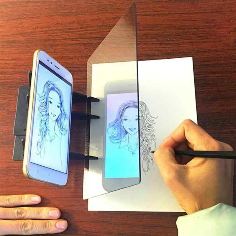 トレースボード 絵画用 投影式 模写 デッサン スケッチ 練習 学習 光学式コピー機能 多機能 多用途 樹脂製 薄型 軽量 ポータブル 画材 初心者 大人