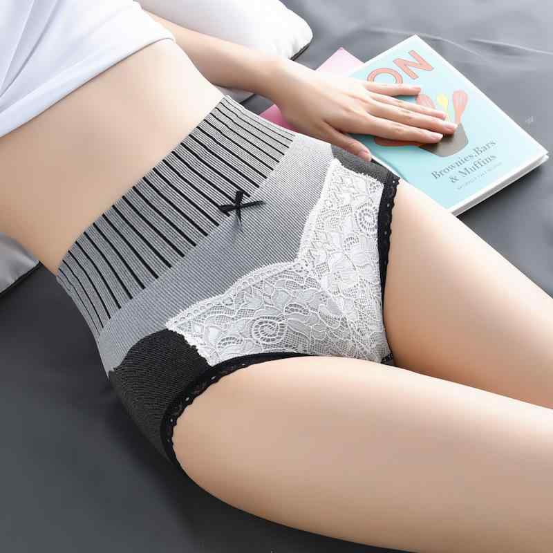 ショーツ レディース ハイウエスト グラフェン シームレス ブリーフ 綿クロッチ ナイロン ジャガード織..