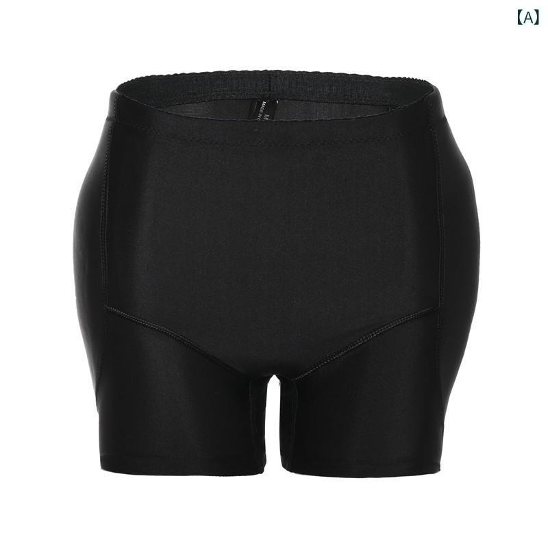 ショーツ レディース ヒップアップ 補正下着 ボリュームアップ シームレス ボクサーショーツ ナイロン 綿混 美尻メイク スタイルアップ ブラック ベージュ 2