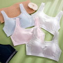 ジュニアブラジャー スポーツブラ 女の子 ガールズ 学生 中高生 発育期用 薄手 ノンワイヤー 綿混 コットン 通気性 吸湿速乾 タンクトップ型 キャミソール ブラトップ 体育 部活動 運動 ルームウェア 普段使い 春夏