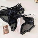 ショーツ レディース かわいい フェミニン 日系 薄手 シースルー メッシュ レース 花柄 ローライズ 肌に優しい 響かない シームレス 通気性 ヒップアップ(4)