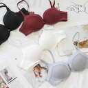 ブラジャー ジュニア 学生向け フレンチスタイル シンプル ソフトワイヤー入り 3/4カップ プッシュアップ 谷間メイク 小胸さん向け 厚めパッド 快適 ナイロ...