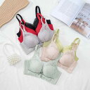 ブラジャー レディース ノンワイヤー 補正 脇高 谷間メイク 3/4カップ 薄手モールドカップ シームレス 通気性 プッシュアップ 快適 レース セクシー 春夏 ブラック レッド ベージュ