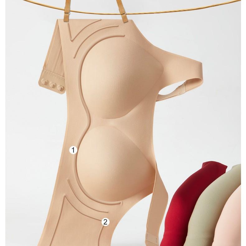 ブラジャー レディース ノンワイヤー シームレス ブラトップ 脇高設計 美背デザイン 寄せ上げ リフトアップ 下厚カップ ソフトサポート 補正効果 快適 ナイロン ヌードカラー ブラック ベージュ