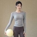 ヨガウェア レディース 春夏 スタイルアップ 細見え 長袖 Tシャツ シームレス ランニング ピラティス トレーニング フィットネス ジム スポーツ ナイロン ...