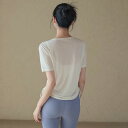 ヨガウェア レディース 半袖 Tシャツ トップス スポーツ フィットネス ピラティス トレーニング ランニング ジム ワークアウト 軽量 通気性 吸汗速乾 ゆっ...