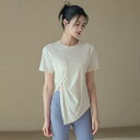 Tシャツ レディース 半袖 PIMAコットン ヨガ ランニング フィットネス トレーニング スポーツトップス 通気性 吸湿速乾 軽量 快適 春夏