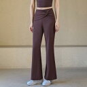 ヨガパンツ レディース 春夏 デザイン性 ハイウエスト 細見え フレアパンツ 結び目 ダンス ランニング トレーニング スポーツ フィットネス ロング丈 吸湿速...