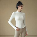 ヨガウェア レディース 秋冬 ジップアップ スタンドカラー 長袖 スポーツアウター スリムフィット ランニング フィットネス ジム 羽織り ナイロン スパンデッ...