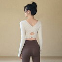 ヨガウェア レディース 秋冬 カップ付き 美背 バックデザイン 長袖 スリムフィット スタイルアップ 通気性 伸縮性 ピラティス トレーニング フィットネス ジ...