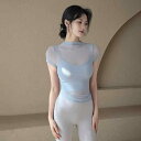 ヨガトップス レディース 半袖 メッシュ 吸湿速乾 胸パッド付き おしゃれ ピラティス フィットネス ジム ランニング スポーツ トレーニング 春夏