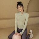 ヨガウェア レディース 秋冬 スポーツジャケット 長袖 ジップアップ スタンドカラー タイト スリムフィット 細見え ランニング フィットネス ジム トレーニン...