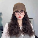 帽子 レディース ベースボールキャップ 一体型ウィッグ つば広 シンプル 自然な カール 秋冬 普段使い 人工毛 ブラウン ブラック