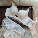 ブラジャー レディース ショーツセット レース セクシー 脇高 ボリュームアップ 3/4カップ 深Vネック 通気性 快適 ナイロン素材 フレンチスタイル 春夏 ...