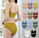 カップ付きインナー ショーツセット レディース ノンワイヤー Uバック 美背 リブ スポーツブラトップ シームレス 通気性 ナイロン 深Vネック 快適 普段使い リラックス