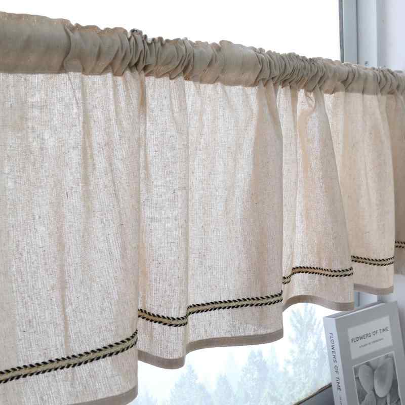 暖簾 和風 無地 シンプル ショート丈 布製 穴開け不要 突っ張り棒式 半遮光 目隠し トイレ キッチン 出窓 リビング 寝室 ダイニング 間仕切り