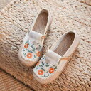 エスパドリーユ レディース 民族風 刺繍 草編み 麻 リネン 布製 レトロ ヴィンテージ ローヒール フラット スリッポン ラウンドトゥ 春夏 普段使い オフホ...