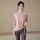 Tシャツ レディース 春秋冬 長袖 ゆったり 痩せ見え 体型カバー スポーツ ランニング フィットネス ジム トレーニング 通気性 速乾 ポリエステル ピンク ブルー グレー グリーン(4)