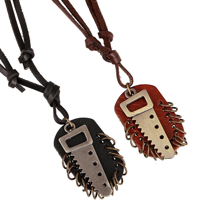 ネックレス ペンダント メンズ 男性用 パンク ヴィンテージ レトロ 欧米風 ストリート 合金 ノコギリ ..