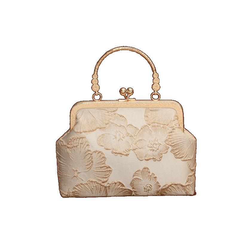 バッグ 中華風 上品 エレガント 高見え がま口 クラッチバッグ パール ハンドバッグ ショルダーバッグ フォーマル 結婚式 お呼ばれ 披露宴 パーティー