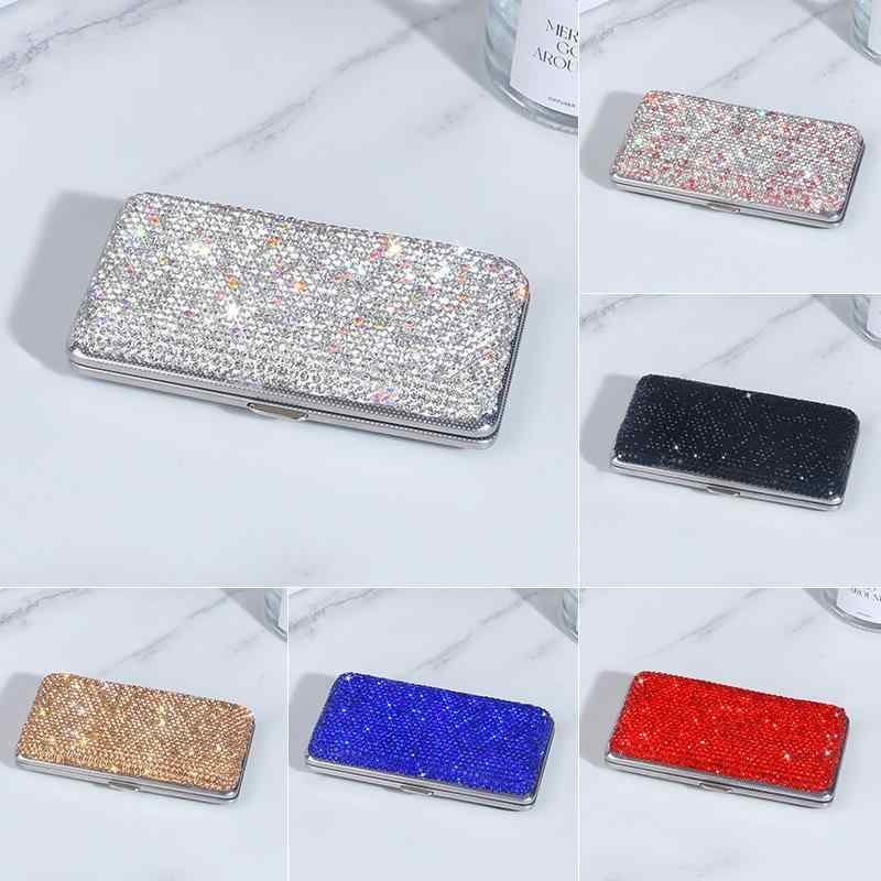 シガレットケース メンズ レザー ジルコニア装飾 20本収納 両開き ステンレス製 携帯用 伸縮バンド付き 防風 おしゃれ 高級感 タバコ入れ