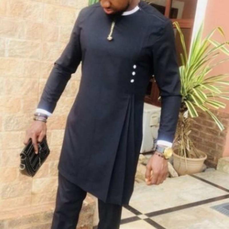 シャツ メンズ 男性用 長袖 ブラック 無地 スリムフィット 綿混 ポリエステル 襟付き ボタンデザイン ..