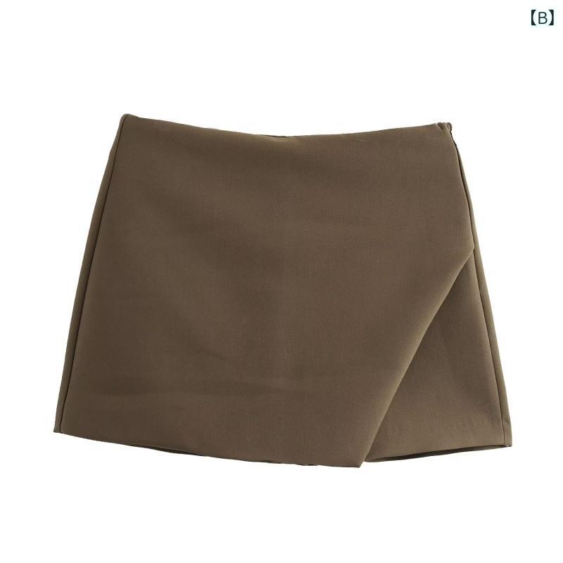 花りぼんのスカートパンツ レディース 秋 アメリカンカジュアル スパイシーギャル 個性派デザイン アシンメトリー ショート丈 タイトシルエット ポリエステル｜アングル3