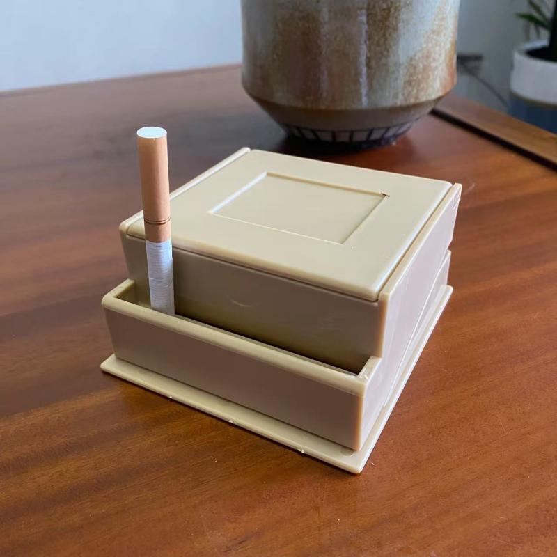 シガレットケース メンズ 自動排出式 ワンタッチ 片手取り出し 樹脂製 タバコ収納ボックス デスク オフ..