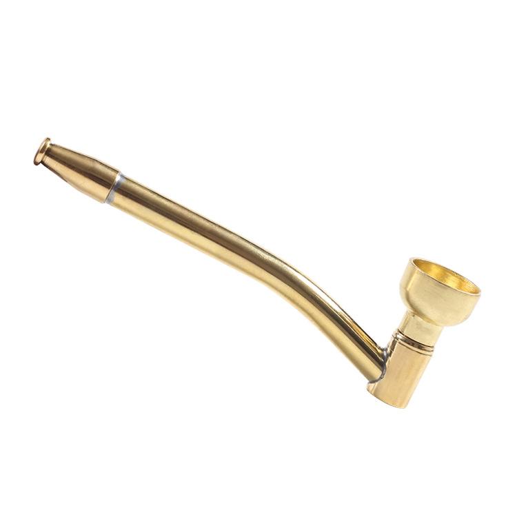 喫煙パイプ 小型 携帯用 真鍮製 レトロ ヴィンテージ 掌サイズ 巻きたばこ 刻みタバコ 両用 軽量 たばこ 喫煙具 シンプル シック