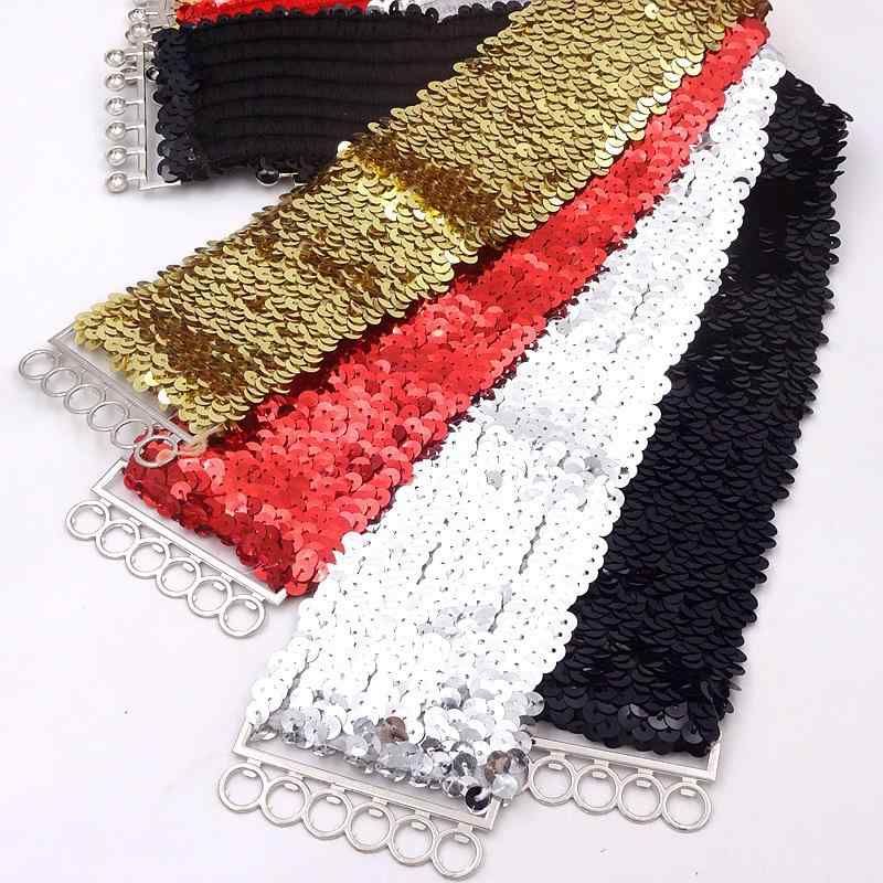 ウエストチェーン レディース メタリック フィッシュスケール柄 ベルト 個性的 幅広ベルト ジャケット ドレス ダンス衣装 飾り ウエストマーク