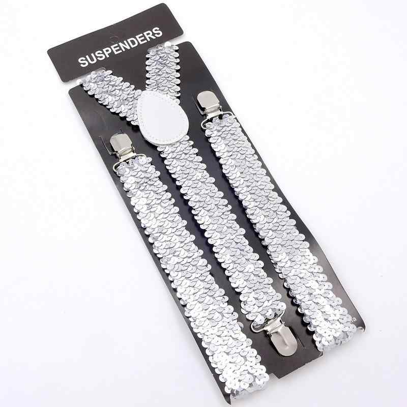 サスペンダー 男女兼用 メンズ レディース スパンコール パフォーマンス Y型 クリップ式 ズボン吊り ダ..