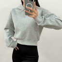 スウェット レディース アメリカンレトロ 甘辛スタイル ショート丈 フーディー プルオーバー エアーレイヤー 長袖 タイト フィットネス スポーツ カジュアル ...