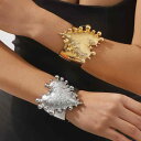 ブレスレット レディース 女性用 欧米風 レトロ ヴィンテージ 個性的 大きな ハートモチーフ 光沢 幅広 バングル カフリング 高級感 エレガント おしゃれ ...