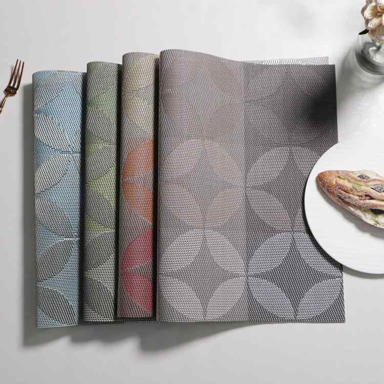 ランチョンマット テスリン PVC クリスマス 銅銭柄 ジャガード ホテル レストラン 食卓 滑り止め ウォ..