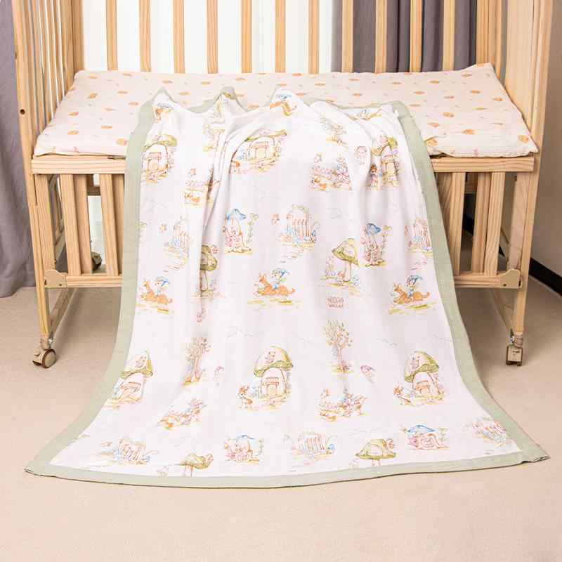 タオルケット ベビー 4重 竹繊維 綿混 キャラクター柄 吸湿速乾 通気性 敏感肌 冷房対策 幼稚園 保育園..