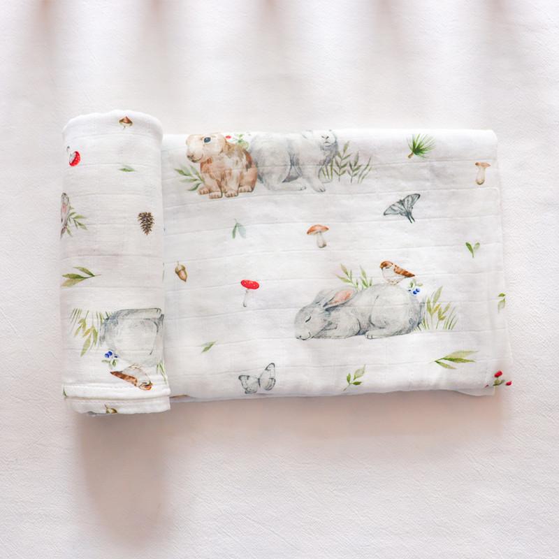 ベビー 新生児 赤ちゃん おくるみ スワドル ダブルガーゼ 竹繊維 コットン ブランケット ガーゼケット ..