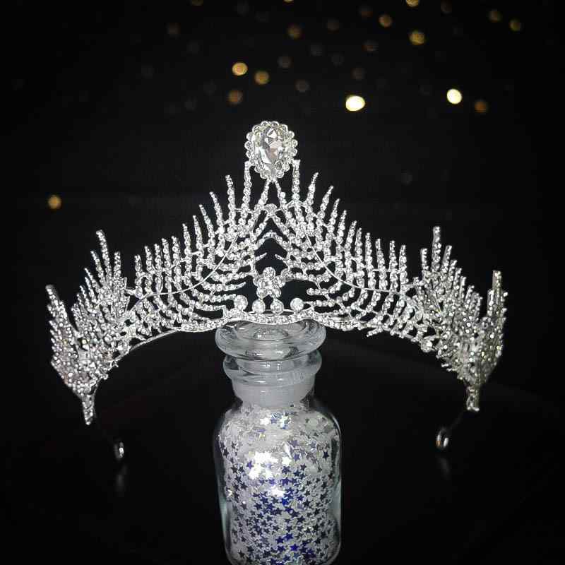 ティアラ レディース 新作 花嫁 結婚式 ブライダル シルバー ラインストーン リーフ エレガント プリンセス ウェディング ヘッドドレス 上品 合金製 披露宴...