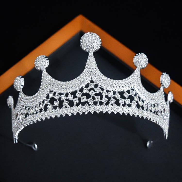 ヘッドドレス ブライダル ウェディング ラインストーン クラウン ティアラ 花嫁 結婚式 披露宴 二次会 パーティー 韓国風 欧米風 エレガント 華やか 合金製...