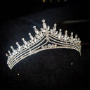 ヘッドドレス 花嫁用 ティアラ クラウン 結婚式 ウェディング ブライダル バロック調 シンプル 高級感 ラインストーン 誕生日 パーティー 発表会 ヘアアクセサリー 華やか