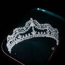 ティアラ レディース ウェディング 新婦 結婚式 ブライダル 韓国風 ジルコニア ラインストーン クリスタル クイーン 合金製 誕生日 パーティー ドレス 発表会 髪飾り ヘアアクセサリー(x2)