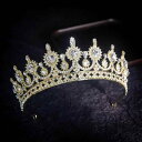 ヘッドドレス レディース 結婚式 ウェディング ブライダル クラウン ティアラ 王冠 プリンセス 華やか 豪華 キラキラ 披露宴 二次会 パーティー 発表会 演奏会 リーフ 葉 合金 電気メッキ加工 ラインストーン ガラス シルバー ゴールド(x2)