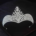 ヘッドドレス レディース ティアラ 王冠 合金製 ラインストーン キラキラ ゴージャス フラワー リーフ ウェディング ブライダル 結婚式 誕生日 パーティー 成人式 ホワイト ゴールド(x2)