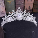 ヘアアクセサリー レディース ジルコニア ティアラ クラウン 結婚式 ウェディング 花嫁 ブライダル 髪飾り ヘッドドレス 披露宴 合金 厚メッキ シルバー ホワイト レッド ブルー