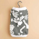 ペット服 猫 犬 兼用 フード付き ポンポン付き ジャケット ブルゾン 秋冬 クリスマス 雪の結晶柄 スノーフレーク グレー ポリエステル 暖かい 防寒 お散歩 普段使い