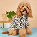 ペットウェア 犬猫兼用 冬用 厚手 もこもこ ボア カーディガン 白黒 ヒョウ柄 かわいい コート 小型犬 猫 防寒 お散歩 ポリエステル 二足