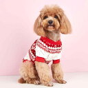ペットウェア 小型犬 猫用 クリスマス柄 ふわふわ あったか スウェットシャツ 赤 白 ポリエステル製 快適 散歩 部屋着 秋冬用 トレーナー