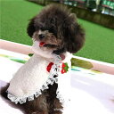 ペット服 猫 犬 小型犬 テディ ビション ポメラニアン 秋冬 保温 防寒 マント いちご柄 コットン ドッグウェア キャットウェア ピンク ベージュ お散歩 お出かけ