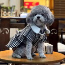 ペット服 犬猫用 秋冬 プリンセス ツイード素材 上質 ハンドメイド おしゃれ ワンピース メス 女の子 小型犬 トイプードル ヨークシャーテリア(x2)